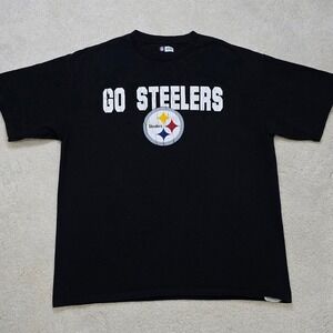 Pittsburgh Steelers Go Steelers T Shirt Mens XL Black Cotton